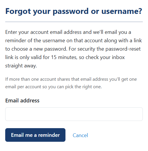 Forgot password